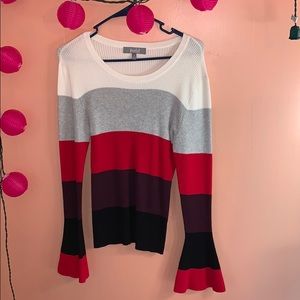 Stripped long sleeve sweater